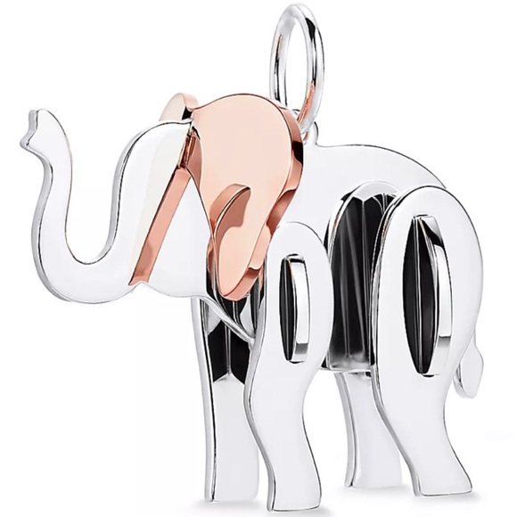 Authentic Tiffany & Co elephant charm silver and rose gold large - Picture 1 of 8